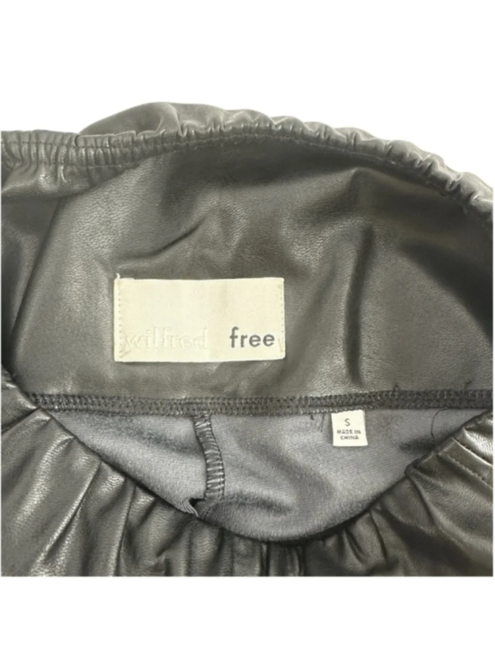 Aritzia Daria pants Wilfred Free Black faux Leather tights sz sm